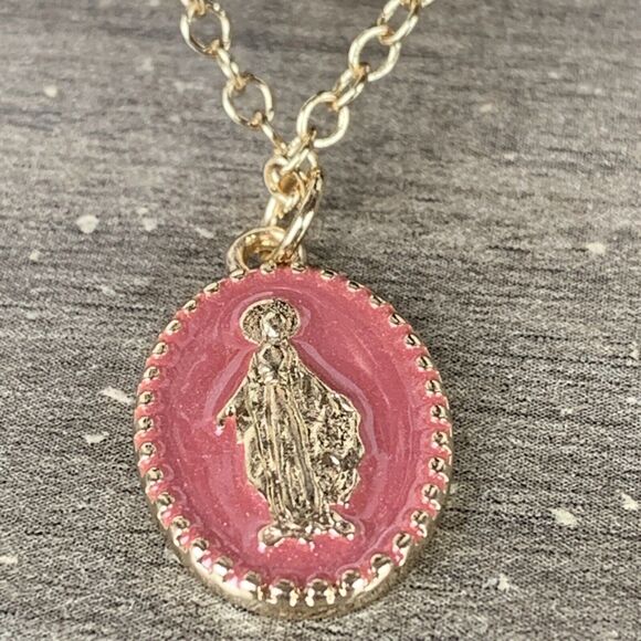 Melrose and Market Multi-Layer Long Necklace Set Miraculous Heart Pendant Charm - Picture 5 of 12